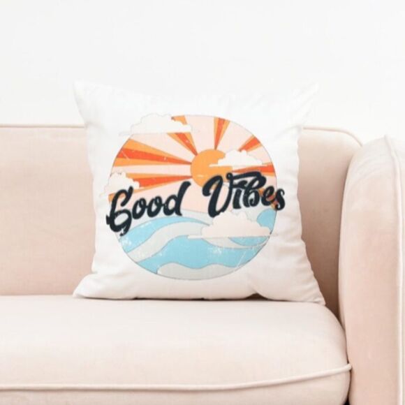 Good Vibes Pillow Cover - Picture 1 of 5
